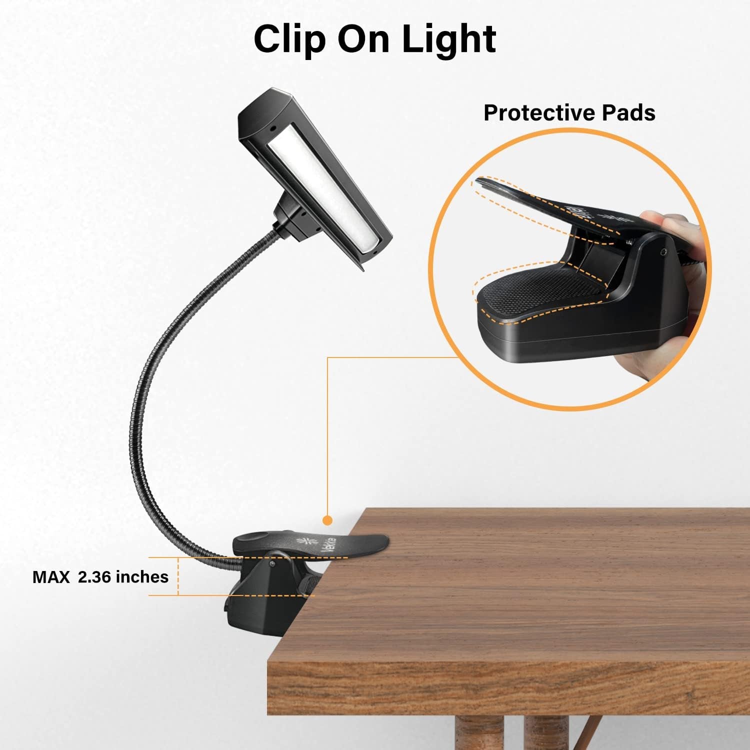 Rechargeable Music Stand Light - Clip - on for Musicians' Piano, 9 - Level Dimmable, Portable, USB - C, for Piano, Orchestra, Podium, Easel